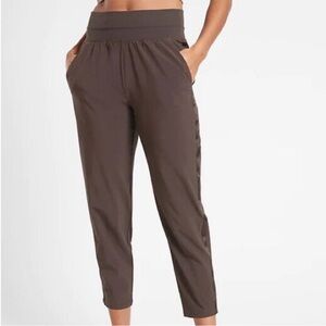 Athleta Nolita Chocolate Brown Slim Tapered Cropped Pants